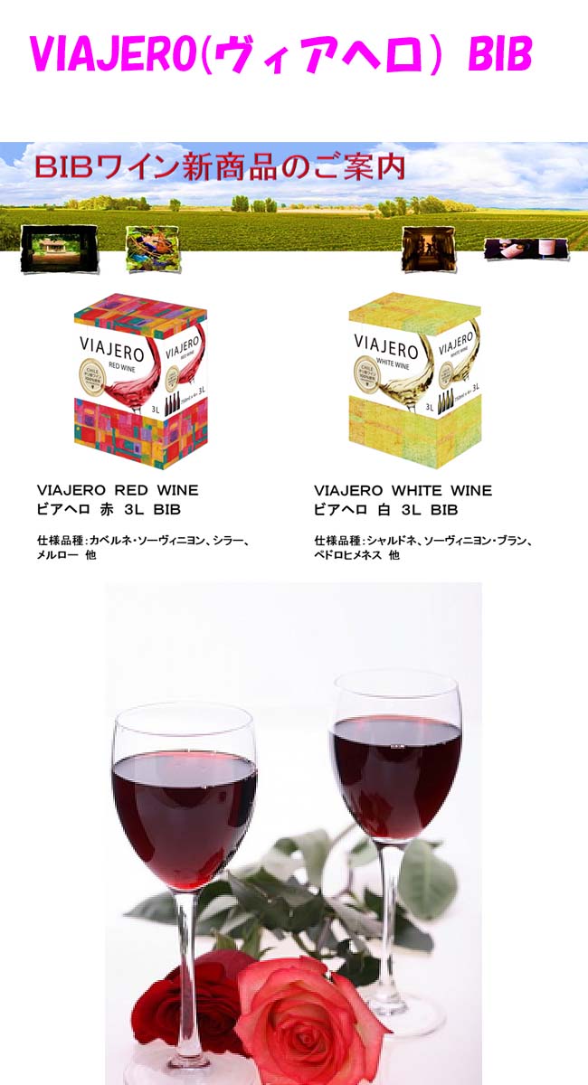 みつだん 世界のお酒やご当地グルメなどを扱う通販サイト / チリワイン VIAJERO(ヴィアヘロ)赤 バッグインボックス