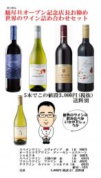 オープン記念店長お勧め世界のワイン詰め合わせセット3000円コース　